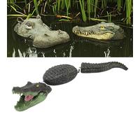 ZDAGELD 3 Segment Floating Artificial Alligator Decoy, Realistices Pool Alligator Statue Ornament, Simulation Decor for Pond Garden Outdoor Yard Waterscape Scene Decoration