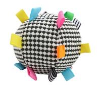 ZDAGELD Cheerful Bell Plush Dog Tug Ball, Colorful Curiosity, Bouncing and Rolling for Energetic Fetching Suitable for Various Breeds, Dog Tug Toy Ball, Cheerful Bell Plush Dog Tug Ball, (Black and