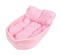 ZDAGELD Cute Foldable Washable Dog Bed, Soft Fluffy Calming Pet Sleeping Bed, Comfortable Non Slip Puppy Couch for Indoor Home Rest and Pet Salon Use (Pink)