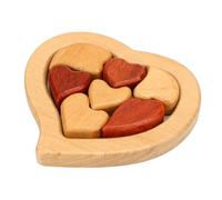 ZDAGELD Heart Shaped Wooden Puzzle, Romantic Love Symbol Couples, Solid Oak, Engaging Home Decoration, Assembled Size: 14x13.5cm, Ideal Present for Him or Her From Husband, Wife,