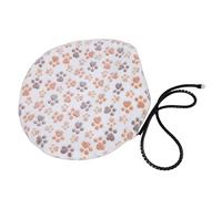 ZDAGELD Heated Cat Bed, USB Electric Pet Heating Pad with Double-Sided Soft Flannel for Indoor Outdoor, Low Voltage Safety Portable Round Dog Heating Blanket (Milky Footprints)