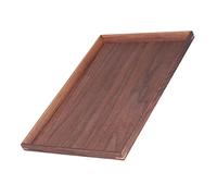 ZDAGELD High Durability, Natural Texture, Minimalist Walnut Wooden Platter, Retro Design, Black Walnut Wood Tray for Tea, Fruits, Desserts, Hand Polished, (Medium: Approx. 17.6x16.2x10cm /