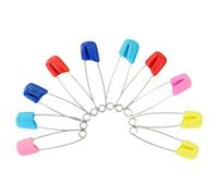 ZDAGELD Optimized Spring Tension Stainless Steel Diaper Pins, Toddler Safety Nappy Locking Pins with ABS Plastic Closures for Cloth Diapers and More (Large)