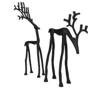 ZDAGELD PLA Modern 3D Printed Black Reindeer Statues for Mantel, Living Room, Office, Blends Beautifully with Rustic, Farmhouse Decor