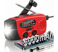 ZDAGELD Portable Hand Crank Radio, 6000mAH Rechargeable Emergency Radios with AM/FM NOAA Weather SOS Alarm Wind Up Radio Solar for Camping