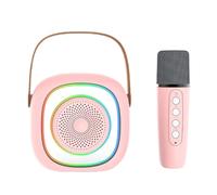ZDAGELD Portable Karaoke Machine with Wireless Microphone, Mini Compact BT Speaker for Family Home Party Girls Boys Birthday (Pink)