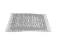 ZDAGELD Soft Cotton Mat, Embroidered Design, Traditional Praying Rug, Mat Bag, Elegant Tassels for Meditation, Silver Grey