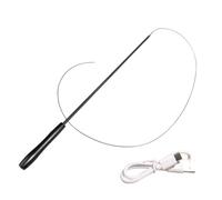 ZDAGELD Telescopic Cat Play Wand, Retractable Wand Toy with LED Red Light, Designed for Interactive Play, Non Slip Handle, USB Charging Cat Fishing Pole Toy for Energy Release an (Black)