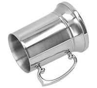 ZDAGELD Thickened Aluminum Alloy Handle, Sturdy Welding, 304 Stainless Steel Beer Mug, Non-Slip Cup Bottom, Mirror Finish, Easy to, 450ml/560ml, Silver Stainless Steel + Aluminum Alloy, (560ml)