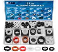 ZDBB 135 PCS Plumbing Rubber Washers Assorted Kit and Flat Silicone Gasket Assortment Set with Screen Filter for Faucet Shower Head Washers Garden Hose O Ring Hot Water Pipe Seals Replace