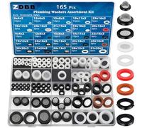 ZDBB 165 PCS Plumbing Hose Rubber Washers Assortment Set with Screen Filter and Silicone Washer Kit,for Shower Head Gasket Garden Hose Washing Machine Inlet Supply Lines Faucet Gaskets Replacement