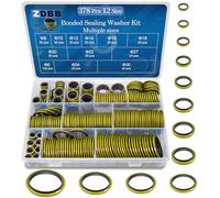 ZDBB 378 Pcs 12 Sizes Bonded Sealing Washer Kit,Automotive Self-Centred AC Seal Metal Rubber Gasket Repair Assortment Set M6 M8 M10 M12 M14 M16 M18 M20 M22 M24 M27 M30