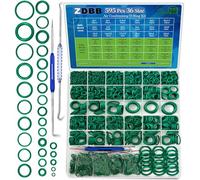 ZDBB 595 Pcs Automotive AC O Rings Kit, SAE and Metric Air Conditioning Orings Assortment Set for Car A/C Compressor and Professional Plumbing Faucet Seal Repair with 4 Pick & Hook (Green)