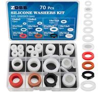 ZDBB 70 Pcs plumbing Silicone Gasket Assortment Kit VMQ Silicone Washer Food Grade for Assorted Shower Head Garden Hose High Temperature Hot Plumbing Pipes Fittings Seal Repair
