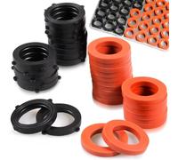 ZDBB 80 Pcs Garden Hose Gasket Rubber Seal, Fits All Standard 3/4 Inch Outdoor Hose Fittings With Heavy Duty Red And Black Self-Locking Tabs To Hold The Gasket Securely In The Fitting