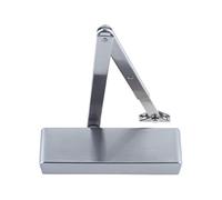 ZDC0024 Size 2-4 Door Closer C/W Back Check & Delayed Action - Silver Flat Arm and Body (P.A Bracket Inc) Silver Semi Radiused Cover - Available in 4 Finishes (Satin Nickel)