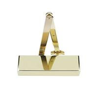 ZDC0024 Size 2-4 Door Closer C/W Back Check & Delayed Action - Silver Flat Arm and Body (P.A Bracket Inc) Silver Semi Radiused Cover - Available in 4 Finishes (Polished Brass)