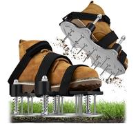 ZDDGNN Lawn aerator shoes, nail shoes, scarifier for lawn, aerator for lawn, gardening with spring-loaded aluminium soles, spike shoes