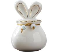 ZDDOUS Pet Memorial Urn for Cat and Dog Ashes, Elegant Ceramic Keepsake Box with Cat-Shaped Lid and Gold Trim, Small Memorial Jar (white)