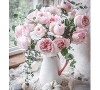 ZDDPTYY DIY Cross Stitch Kit for Adults, 11CT Rose Flower Embroidery Crafts, Pre-printed Canvas, Needlework Gift Kit for Home Decoration
