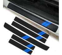 ZDDYUU 5 Pcs Car Door Sill Protector for KIA Stonic 2017-2023, Carbon Fiber Threshold Scuff Plate Cover Car Kick Plates Sticker Scratch Resistant,Blue