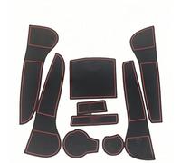 ZDDYUU Car Door Slot Pads Non-Slip Rubber Mats for Audi A4L 2013-2016, Anti-Dust Cup Holder Insert Interior Storage Tray Organiser,Red