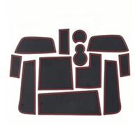 ZDDYUU Car Door Slot Pads Non-Slip Rubber Mats for Jetta VS5 2019, Anti-Dust Cup Holder Insert Interior Storage Tray Organiser,Red
