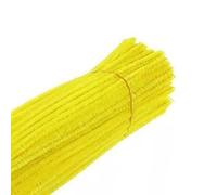 ZDETGU 100pcs Pipe Cleaners Flexible Bendable Pure Color Polyester Chenille Stems DIY Children's Early Education Hand Made Toys (Light Yellow)