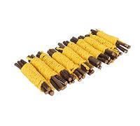 ZDETGU 10Pcs Branch Hamster Chew Sticks with Rope Woven Small Pet Teeth Grinding Toys for Rabbits Chinchillas Gerbils Safe Care (Yellow)