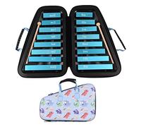 ZDETGU 16 Keys Glockenspiel 16-Note Aluminum Plate Early Educational Musical Percussion Instrument with Case Mallets for Kids Music Sense Development (Blue)