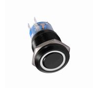 ZDETGU 19mm Black Push Button Switch with Blue LED Zinc Alloy Construction for 12 24V Systems Self Locking Design for Indoor and Outdoor Use Reliable On Off Switch (white)