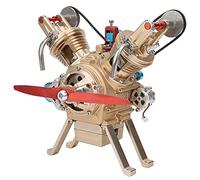 ZDETGU 2 Cylinder Engine Assembly Kit Metal Machinery Building Model Set DM114 V2 Discover the Intricacies of Mechanics While Building a Model for Gifts and Enjoyment