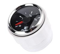 ZDETGU 2 Inch 190ohm Fuel Gauge Digital Display with 8 Color Backlight for 12V/24V Motorcycle Car Yacht White Dial Silver Frame (Black Dial Silver Cover)