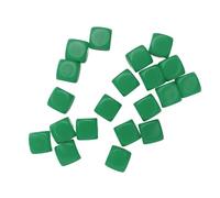 ZDETGU 20pcs 16mm Plastic Dice for Board Games Teaching Toys Customizable Round Corner Dice Set for Party Math Learning (Green)