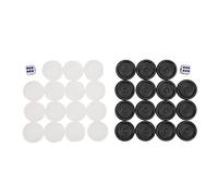 ZDETGU 22mm Plastic Checkers Pieces Set for Draughts and Board Games 32pc Black White Chips with Dice Family Game Night Essential Kids and Adults Play Accessories