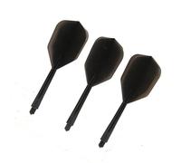 ZDETGU 3 Pcs 2BA Integrated Shaft and Flights Standard Shape Break Transparent Tail Blades for Accurate Lightweight ABS Material (Black)