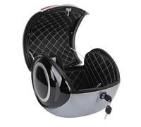 ZDETGU 32L Motorcycle Top Case - ABS Box for Scooters & Electric Bikes, Portable Storage with Backrest, Reflective Strips for Safety, Sporty Design for Helmets and Riding Gear (Grey)