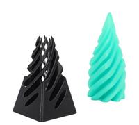 ZDETGU 3D Printed Spiral Cone Impossible Pyramid Desk Toy - Hypnotic Visual for Decor Anxiety Relief Rotating Sculpture Red Black (Green Black)