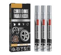 ZDETGU 3Pcs Car Paint Scratch Repair Pen Chrome Marker Pen High Gloss Liquid Marker for Minor Scratches Swirls Easy to Use with Gold/Silver Color (Silver)