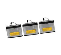 ZDETGU 3Pcs Lipo Battery Safe Bag Fireproof and Explosionproof Storage for Secure Charging | Large Capacity Battery Bag with Zipper | Ideal for Remote Control and Vehicle Parts