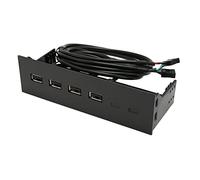 ZDETGU 5.25 Inch USB 2.0 Front Panel Hub 4-Port Optical Drive Bay Adapter with Dual 19-Pin Connectors for Desktop PC Expansion | Floppy to USB Converter for Systems | Metal Mounting Panel