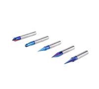 ZDETGU 5 Pcs CNC Wood Carving Router Bit 1/4 Inch Shank 15 20 30 60 90 Degree Engraving Bit Set
