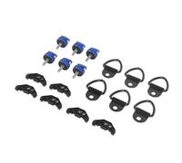 ZDETGU 6 Sets Hard Top Bolts with D Rings Steel Billet Aluminum Quick Removal Fastener Thumb Screw Nut Kit for JK JLU 2007 to 2018 Black (Blue)