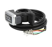 ZDETGU 6 Wire Thumb Throttle with ON/Off Switch and Battery Indicator 22mm Handlebar Fit for Electric Bikes Scooters Speed Control Assembly for Riding (24V)