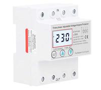 ZDETGU Adjustable Voltage Protector - 3 Phase LCD Multifunctional Self Resetting STVP936 for Over/Under Voltage - Reliable Power Monitoring for Industrial & Commercial Use (50A)