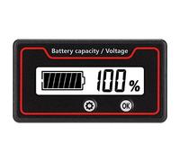 ZDETGU Battery Meter, LCD Display with Custom Display Mode and Power Percentage Alarm, for Electric Vehicle Battery Packs Outdoor Emergency Equipment Medical Equipment Measuring Equipment (White