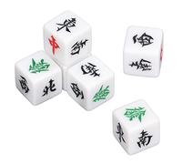 ZDETGU Big Mahjong Dice Set 12Pcs 6 Sided Plastic Dice with West South North Design