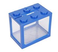 ZDETGU Building Block Fish for Betta Fish - Stackable Aquarium with LED Light, Ventilation Holes & Perspective Feeding Design - Desk Decoration