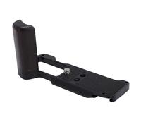 ZDETGU Camera L Shape Grip Aluminum Alloy L Bracket with Walnut Wood Handle Arca Arrow Storage Case Plate Compatible Secure Ergonomic Side Handle for X M5 Camera Support for Stable (Black)