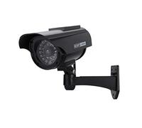 ZDETGU Fake Security Camera Outdoor Solar Powered Dummy CCTV Surveillance with System LED Light for Indoor and Outdoor Theft Deterrent (Black)